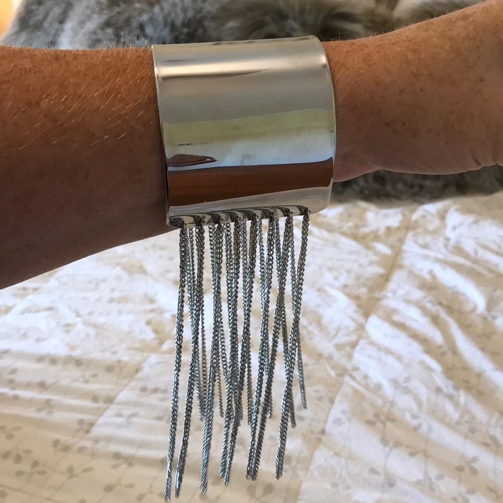 NEW Silver fringed costume bracelet/cuff